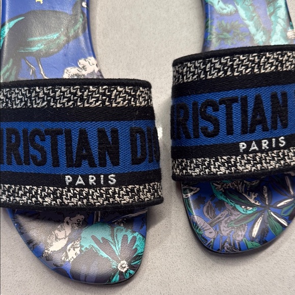 Dior Blue and Black Slide Sandals - Picture 4 of 4